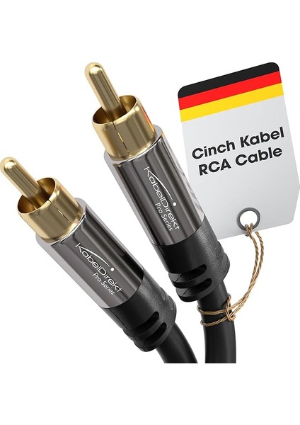 – 3m – Cinch Derin Bas Hoparlör Kablosu, 1x1 Cinch/rca, Ses/dijital/video (Koaksiyel Kablo, Rca Fişi/fiş, Amplifikatör/hifi, Ses Sinyali Veya Kompozit Video Için, 75 Ohm, Siyah)