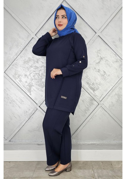 Kadın Kol Düğme Detaylı Tesettür Takım