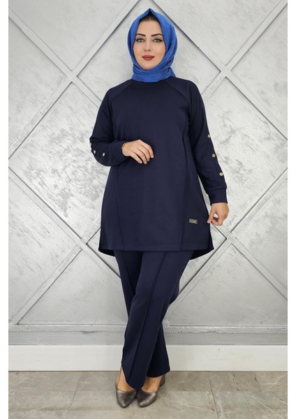 Kadın Kol Düğme Detaylı Tesettür Takım modelleri