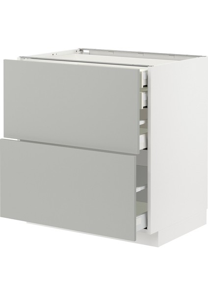 Çekmeceli alt dolap, HAVSTORP açık gri-koyu gri, 80x60 cm, 4 çekmeceli ve 2 ön panelli