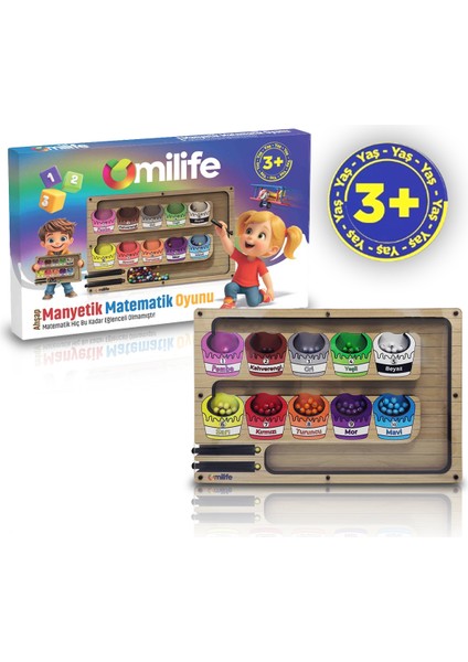 Manyetik Renkli Sayma ve Eşleştirme Labirenti - Ahşap Montessori Oyuncağı, 3-5 Yaş Çocuklar Için Eğitici, Eğlenceli ve Taşınabilir Manyetik Boncuk Oyun Seti