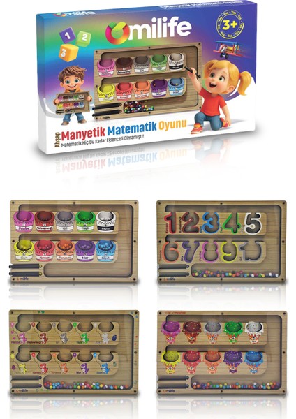 Manyetik Renkli Sayma ve Eşleştirme Labirenti - Ahşap Montessori Oyuncağı, 3-5 Yaş Çocuklar Için Eğitici, Eğlenceli ve Taşınabilir Manyetik Boncuk Oyun Seti
