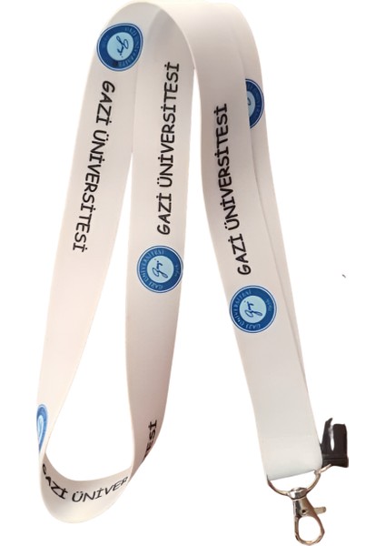 Beyaz Siyah Gazi Üniversitesi Boyun Askı Ipi ve Telefon Askısı + Kartlık