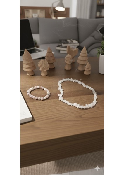 Pembe Kuvars Doğal Taş Bileklik ve Kolye Seti – Sevgi, Şefkat ve Pozitif Enerji Yayan El Yapımı Şifa Takı fırsatları