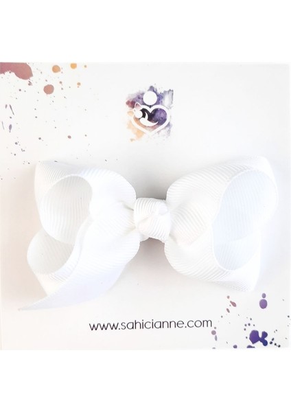 Butik Fiyonk Kurdele Saçsız Bebek Tokası 8cm Az Saçlı Kız Bebeklere Özel Toka