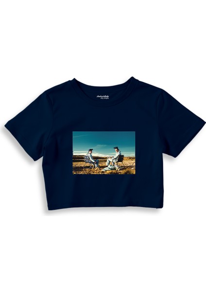 Breaking Bad Crop Tişört - Lacivert