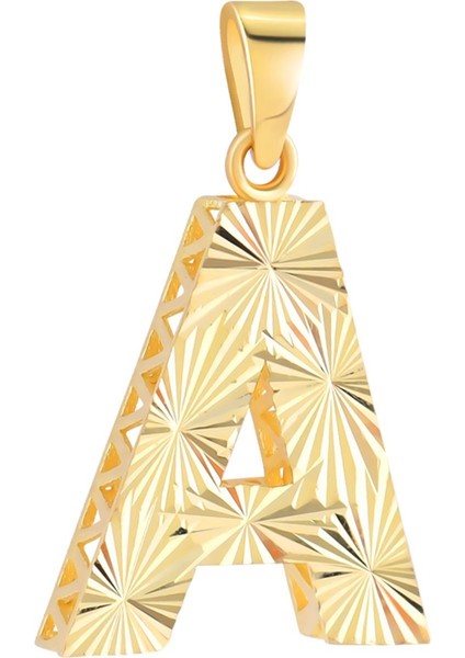 14 Ayar Altın A Harfi Kalemli Kolye Ucu