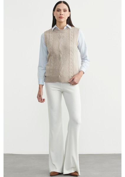 Salaş Yünlü Triko Süveter - Vizon fiyatları