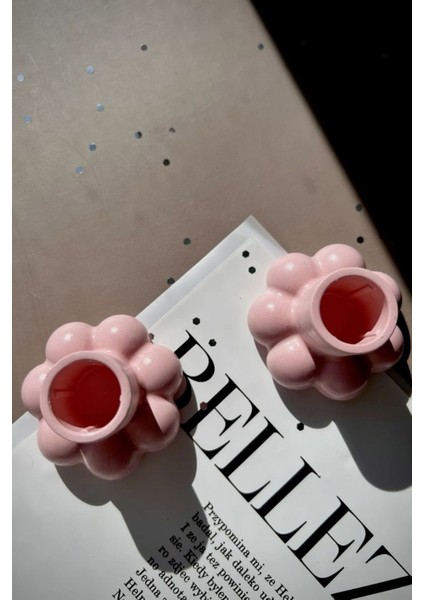 Şamdan Dekoratif Beton Mumluk 2’li Set