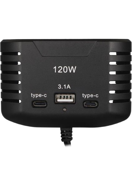 2012 12-24V Çift Type-C - Tek USB Girişli 120W 80CM Kablolu 3'lü Araç Çakmak Çoklayıcı modelleri