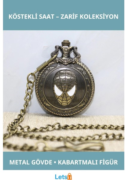 Spiderman Tasarımlı Metal Köstekli Saat Koleksiyonu