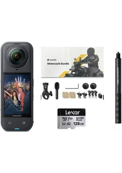 X5 Aksiyon Kamerası - Motosiklet Kiti 128 GB