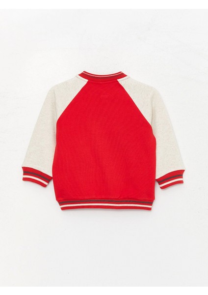 Lcw Baby Kırmızı Bisiklet Yaka Uzun Kollu Baskılı Erkek Bebek Sweatshirt ve Pantolon 2'li Takım modelleri
