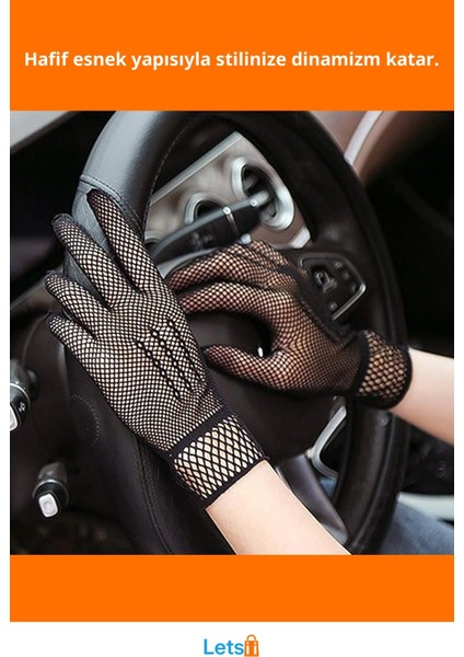 Siyah Renk Likralı File Eldiven Parmaklı Örgü Yetişkin Eliktir fiyatları