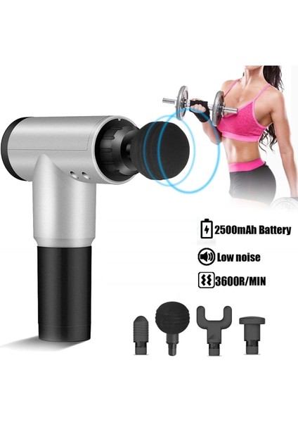 Buğz Masaj Tabancası 4 Başlıklı Sporcu Masaj Aleti 6 Kademeli Boyun Bel Sırt Bacak Ayak Masajı fırsatları