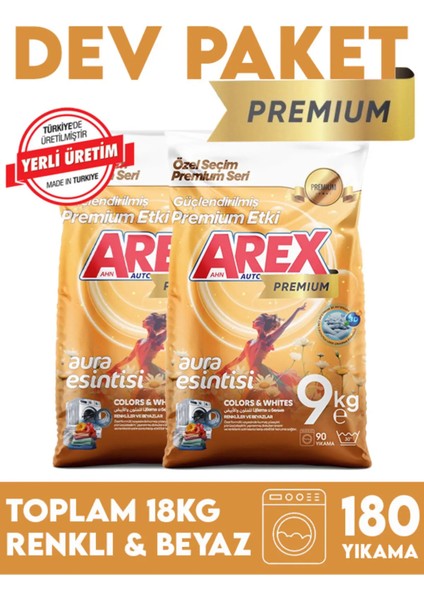 Matik Toz Deterjan Premıum Rrenkliler ve Beyazlar Için 18 KG (9+9)