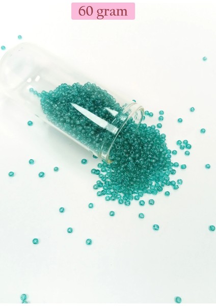 Litaetrend Dökme Cam Kum Boncuk (11/0) 2 mm - 60 Gram - Şeffaf Yeşil - BNC049