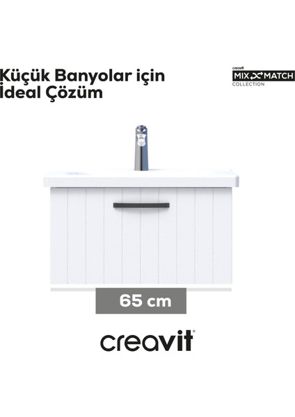 D10 Eksen Lavabo Dolabı Çekmeceli 65 cm Beyaz Lake modelleri
