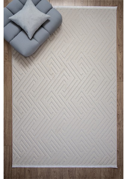 Krem Bohem Iskandinav Modern Saçaklı Doğal Pamuk Taban Salon Koridor Çocuk Oturma Odası Halı