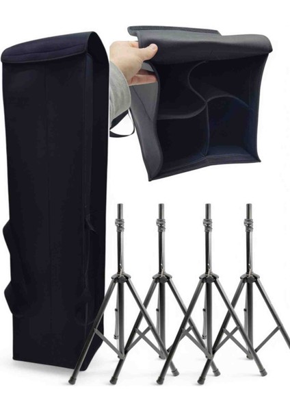 4"lü Kabin Hoparlör Standı Sehpası Için Soft Case Taşıma Çantası - Hoparlör Ayağı Kılıfı.