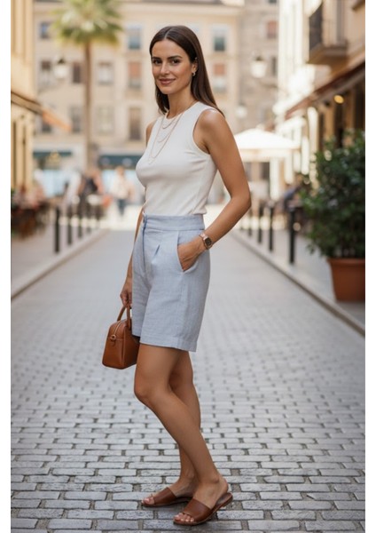 Kadın Premium Kalite Keten Şort fiyatları