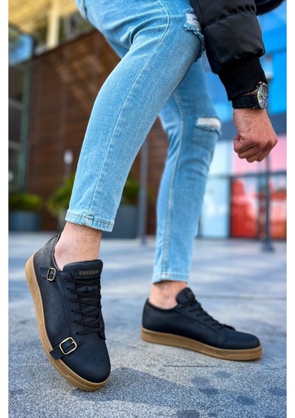 CH191 - CKT Side Buckle Erkek Ayakkabı SIYAH indirimleri