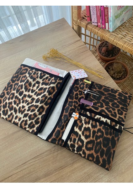 Pöticorn Leopar Desenli Tablet Kılıfı Ajanda Kılıfı Kitap Kılıfı Organizer Düzenleyici Evrensel Uyumluluk fiyatları