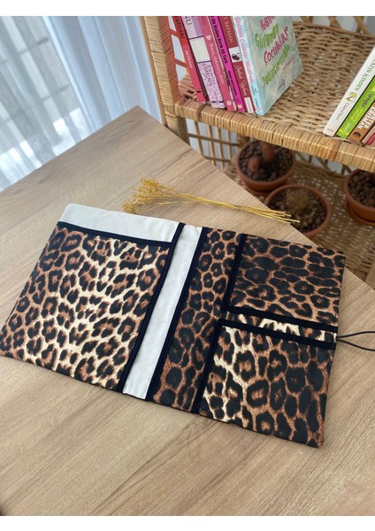 Pöticorn Leopar Desenli Tablet Kılıfı Ajanda Kılıfı Kitap Kılıfı Organizer Düzenleyici Evrensel Uyumluluk indirimleri