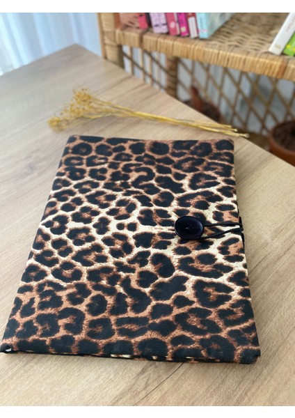 Pöticorn Leopar Desenli Tablet Kılıfı Ajanda Kılıfı Kitap Kılıfı Organizer Düzenleyici Evrensel Uyumluluk