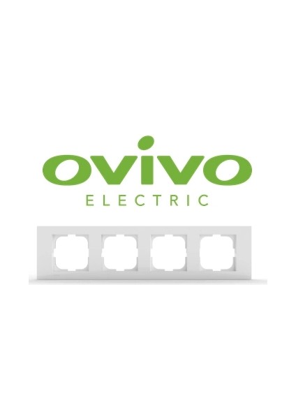 Beyaz Dörtlü Çerçeve Grano - Priz ve Anahtar Için Uyumlu Çerçeve