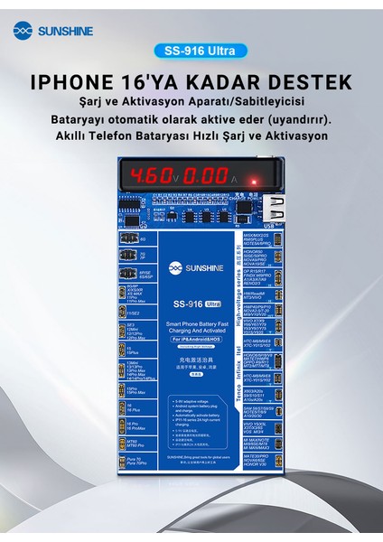 SS-916 Ultra 9V Adaptif Hızlı Şarj ve Ters Bağlantı Korumalı Akıllı Batarya Aktivasyon Aparatı (Ios & Android Uyumlu) fırsatları