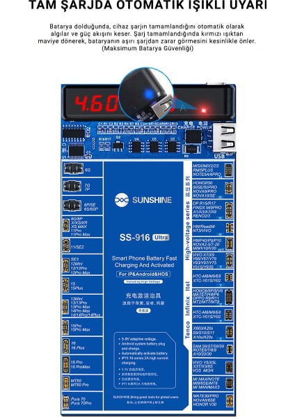 SS-916 Ultra 9V Adaptif Hızlı Şarj ve Ters Bağlantı Korumalı Akıllı Batarya Aktivasyon Aparatı (Ios & Android Uyumlu) indirimleri