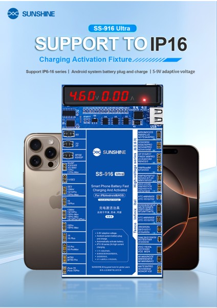 SS-916 Ultra 9V Adaptif Hızlı Şarj ve Ters Bağlantı Korumalı Akıllı Batarya Aktivasyon Aparatı (Ios & Android Uyumlu)