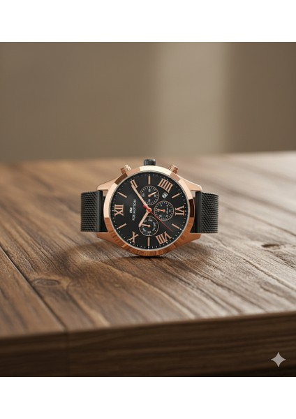 Erkek Kol Saati Altın Renk, Siyah Kadran - Şık Hasır Kordon, 2 Yıl Garantili fiyatları