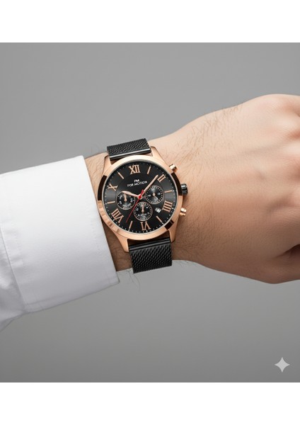 Erkek Kol Saati Altın Renk, Siyah Kadran - Şık Hasır Kordon, 2 Yıl Garantili modelleri