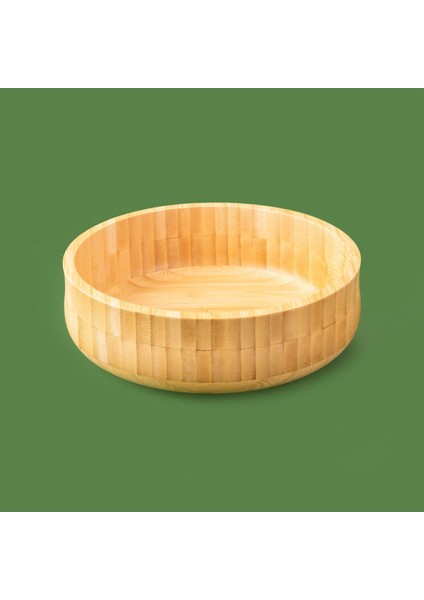 Orta Boy Bambu Kase - Açık Kahverengi - 18X6 cm