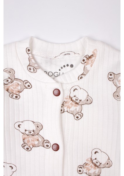 Yenidoğan Patikli Tulum Ayıcık Baskılı Çıtçıtlı Bebek Tulumu fiyatları