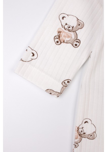 Yenidoğan Patikli Tulum Ayıcık Baskılı Çıtçıtlı Bebek Tulumu fırsatları