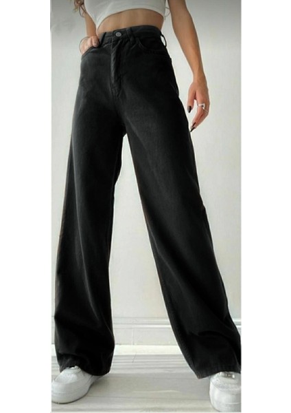 Tommy1 (Aşk) Love 90's The Hot Ammy Siyah Likralı Süper Yüksek Bel Salaş Jean Palazzo(New)