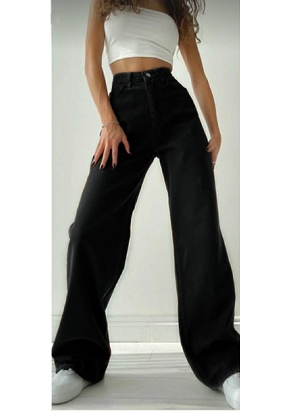 Tommy1 (Aşk) Love 90's The Hot Ammy Siyah Likralı Süper Yüksek Bel Salaş Jean Palazzo(New) modelleri