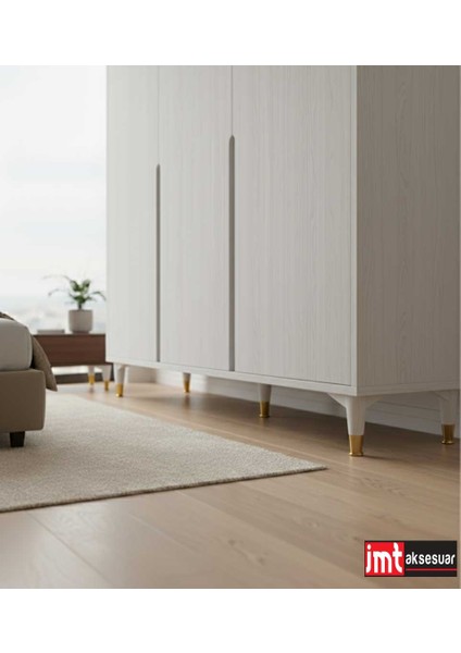Puma 15 cm Beyaz-Altın Mobilya Kanepe Tv Ünitesi Konsol Dolap Komedin Ayağı fırsatları
