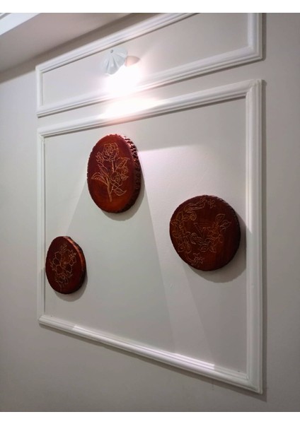 3'lü Kütük Oyma Duvar Dekor Seti Doğal Ahşam Palzeme ve El Oyma fiyatları