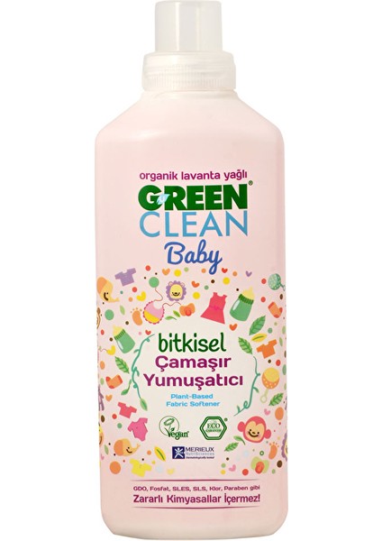 3 Adet Green Clean Bitkisel Sıvı Bebek Çamaşır Yumuşatıcı 1000 ml