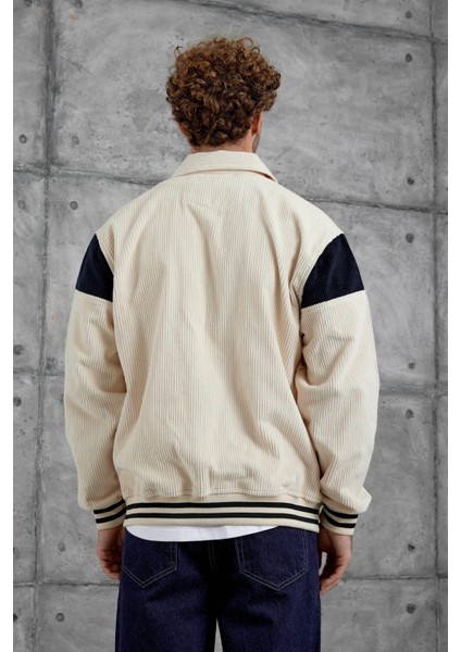 Ekru Beyaz Nmrc Nakış Detaylı Kadife Oversize Ceket indirimleri