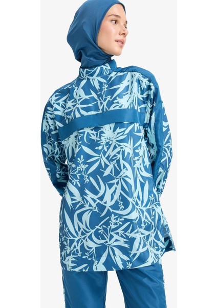 Regular Fit Su Itici 3'lü Desenli Burkini Tesettür Mayo Takım E7996AX25HS indirimleri