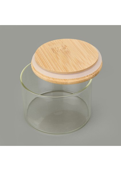 Home Bambu Kapaklı Borosilikat Cam Kase - Şeffaf / Açık Kahverengi - 365 ml modelleri