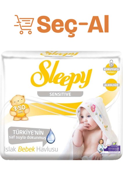Sensitive Islak Havlu 3 x 50'li 2 Adet
