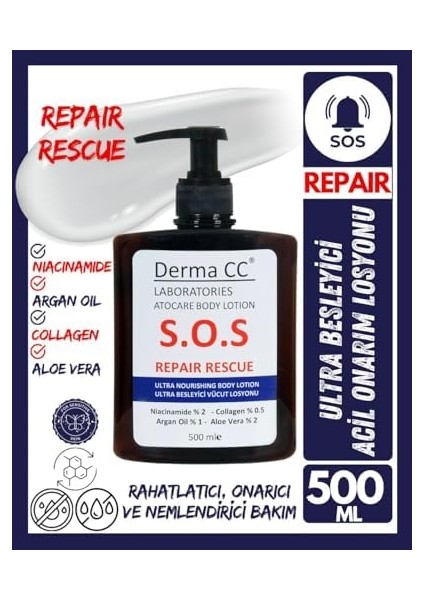Derma cc Laboratories S.o.s Ultra Besleyici Vücut Losyonu 500 ml fiyatları