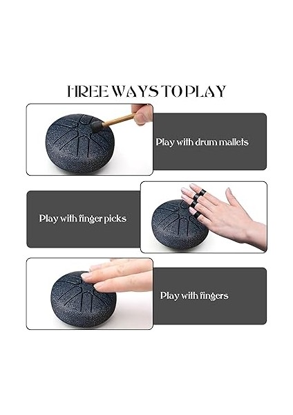 Dil Davul, 3 Inç 6 Ton Dil Davul Pan Perküsyon Enstrümanı, Çelik Dil Tamburu, Çelik Pan Tonları Vurmalı Enstrüman, Tokmaklı Çelik Handpan Davul, Meditasyon, Yoga Ses Iyileştirme Için indirimleri