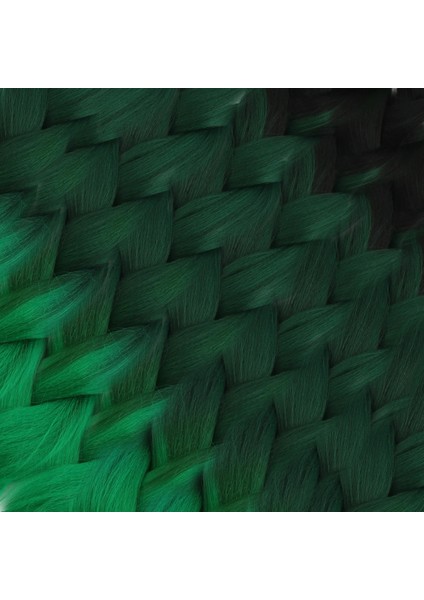 Afrika Örgüsü ve Rasta Için Sentetik Ombreli Saç - Siyah / Koyu Yeşil / Açık Yeşil fiyatları